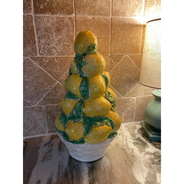 Mid 20th Century Italian Ceramic Majolica Lemon Topiary For Sale - Image 12 of 12
