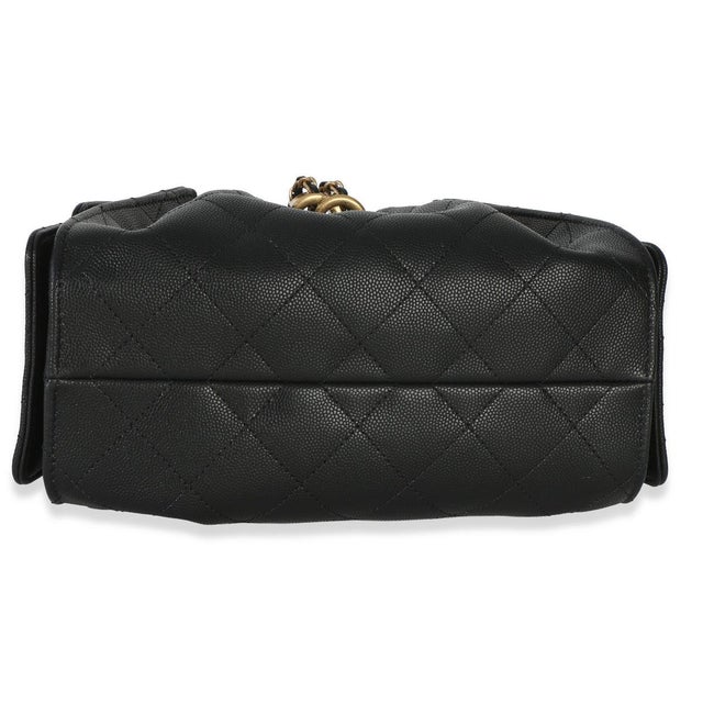 2020s 26P Black Quilted Caviar Mini Chanel 25 Hobo Handbag For Sale - Image 5 of 9
