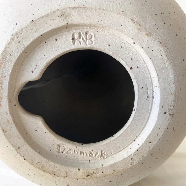 Vintage Danish Pottery Hand Painted Table Lamp by Hans Nielsen Buch For Sale In Miami - Image 6 of 7