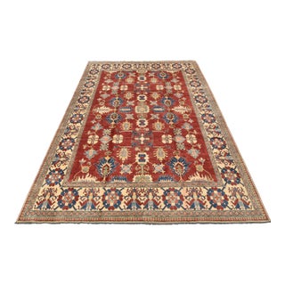 Kazak Rug 11'8'' X 16'2'' Red Wool Tribal Hand-Knotted Oriental Carpet For Sale