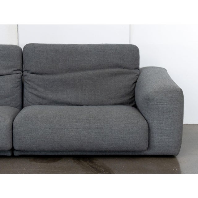 Contemporary Hay Mags Soft Low Gray Fabric Upholstered Sofa For Sale - Image 3 of 12