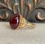 Mid 19th Century Mid 19th Century Victorian Large Gold Cabochon Garnet Ring Size 10 For Sale - Image 5 of 9
