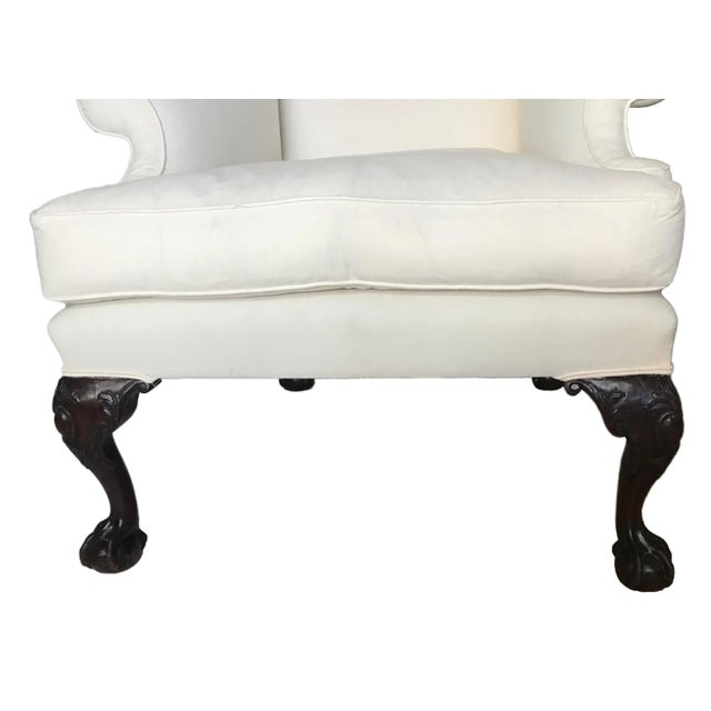 Traditional Late 18th Century George III Mahogany Wingback Armchair For Sale - Image 3 of 5