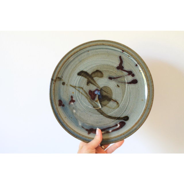 Mid-Century Modern Vintage Studio Art Pottery Plate For Sale - Image 3 of 5