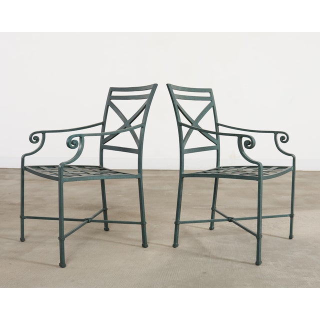 Brown Jordan Venetian Garden Dining Set Green Verdigris Finish For Sale - Image 10 of 18