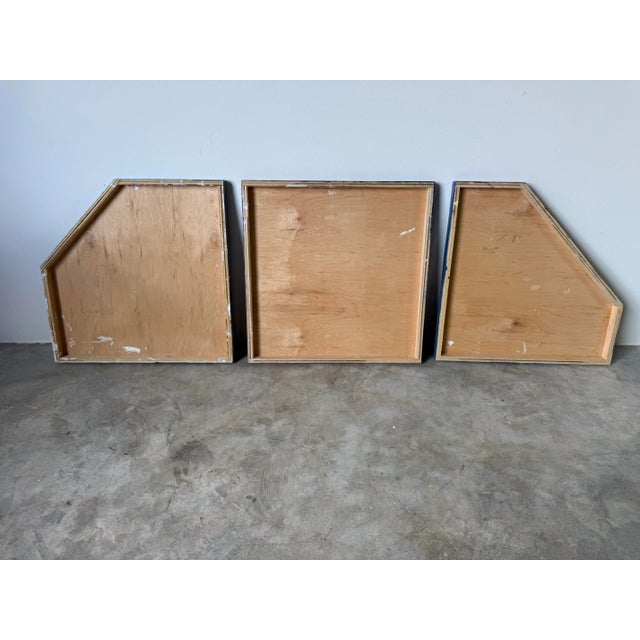 1980s Vintage Expressionist Abstract Composition Mixed Media Textured Acrylic Paintings – Set of 3 For Sale - Image 12 of 12