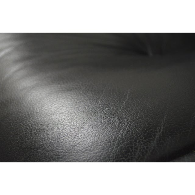 Ekornes Black Leather Stressless Lounge Chair With Ottoman For Sale - Image 9 of 12