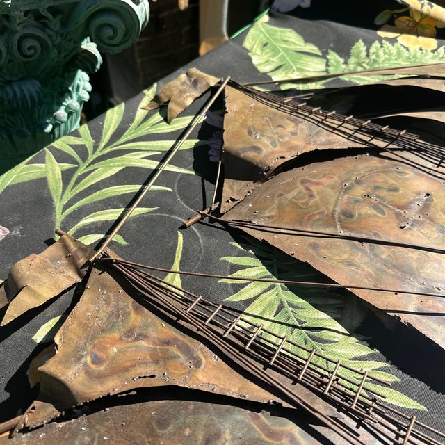 Large Metal Vintage Ship Flat Sculpture For Sale In Atlanta - Image 6 of 8