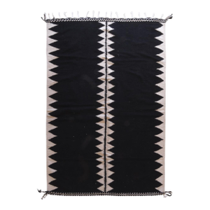 Black Kilim Moroccan Rug - 9.9 X 6.6 Ft