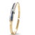 14ct Yellow and White Gold Sapphire and Diamond Hinged Bracelet 0.38ct 16g For Sale - Image 6 of 8
