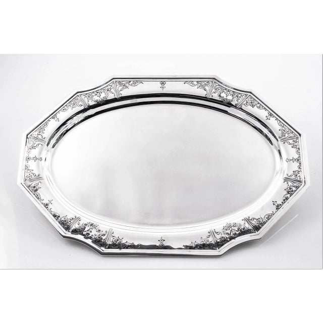 Traditional Sterling Candlesticks With Matching Tray For Sale - Image 3 of 8