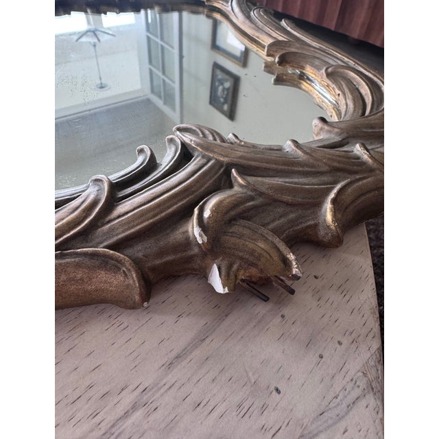 Glass Ornate 1920s Plaster Mirror For Sale - Image 7 of 9