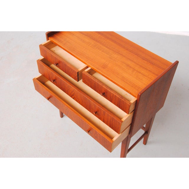 Fully Restored and Refinished Small Vintage Danish Teak Dressers, 1960s, Set of 2 For Sale - Image 3 of 9