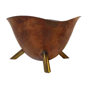 Copper and Brass Tripod Candy Bowl, 1950s