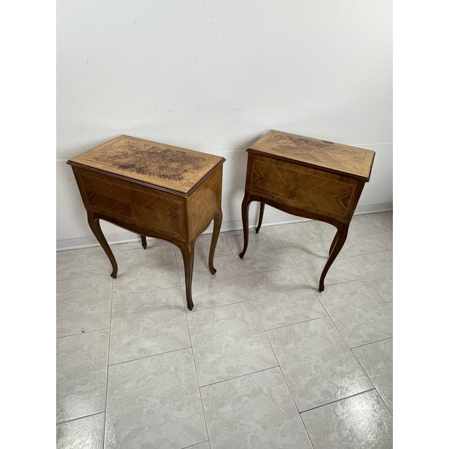 Italian Neoclassical Style Bedside Tables, 1950s, Set of 2 For Sale - Image 6 of 9