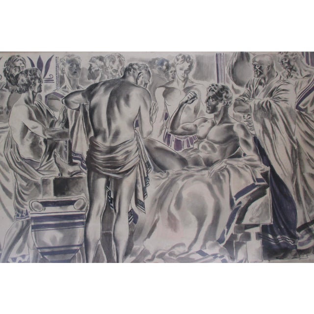 Floherty Drawing Circa 1950s "Greeks" For Sale - Image 4 of 8