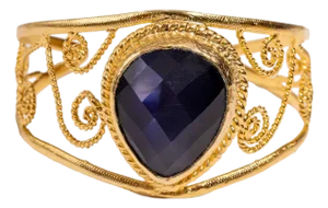 Navy Blue Cat Eye Chunky Cuff Bracelet