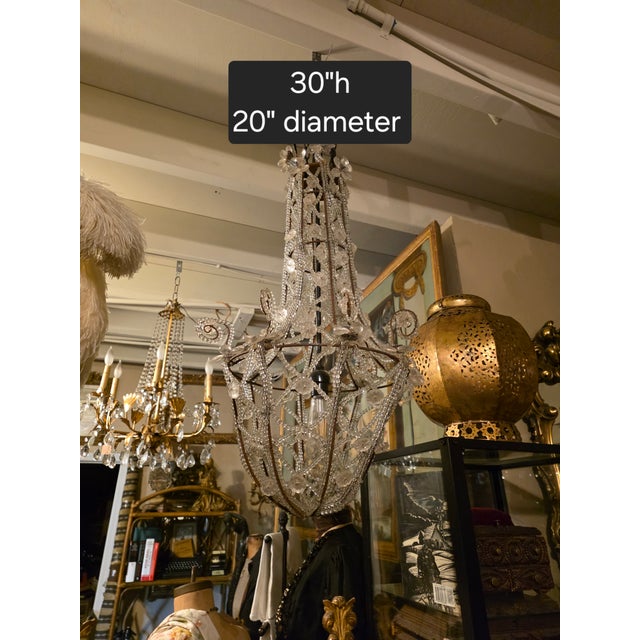 Beaded French Chandelier For Sale - Image 10 of 10