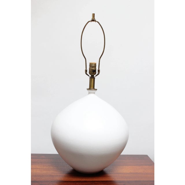 White Pair of Oversized White Ceramic Table Lamps by Lee Rosen for Design Technics For Sale - Image 8 of 13