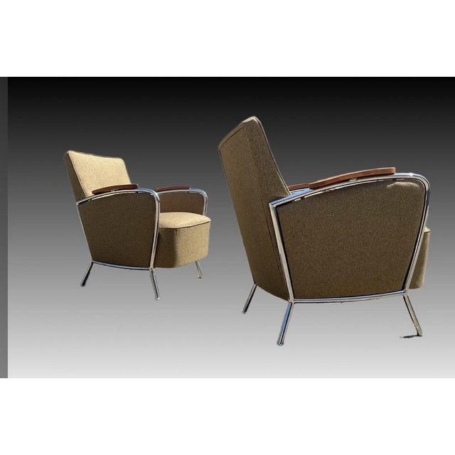 Wood Set of Bauhaus Style Armchairs by Joseph Perestegi, 1960s Set of 2 For Sale - Image 7 of 18