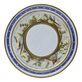 Hand-Painted Porcelain Saucer, Mid-20th Century For Sale