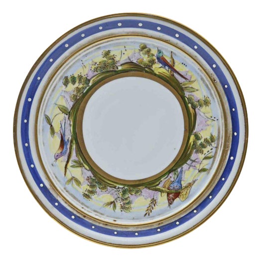 Hand-Painted Porcelain Saucer, Mid-20th Century For Sale