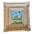Vintage Coastal Oil Painting-Children-Sailboat-Ornate Gilt Wood Frame-Art-Beach For Sale