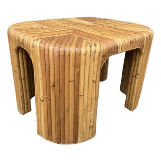 Vintage Rattan Side Table For Sale