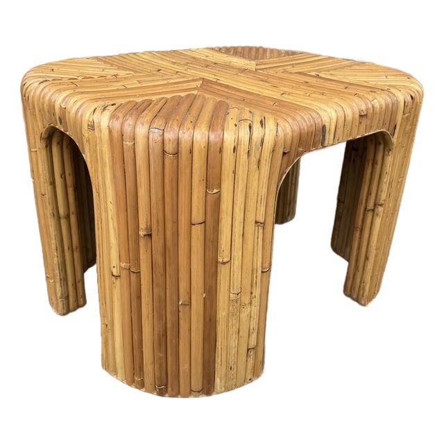 Vintage Rattan Side Table For Sale