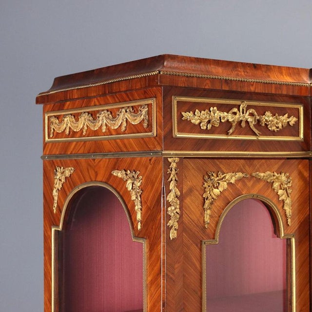 Antique Bookcase in Violet Wood and Bronze, 1800s For Sale - Image 5 of 14