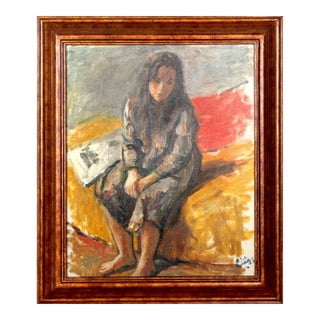 Robert Philipp, Seated Girl, Oil Painting For Sale