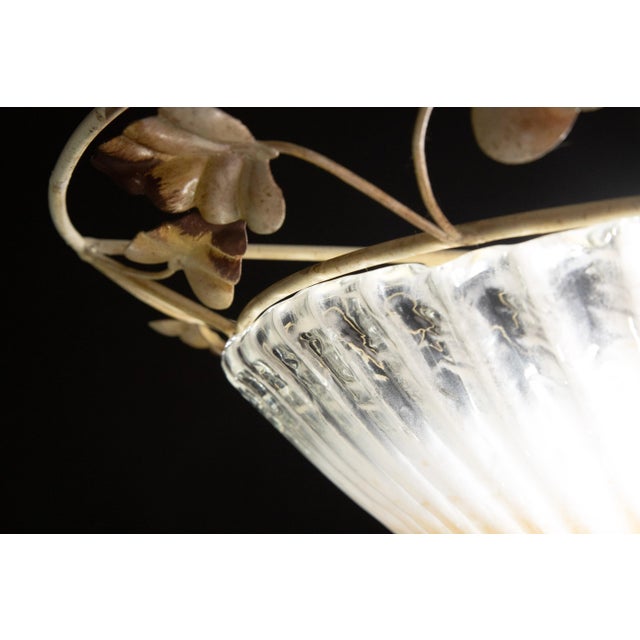 Murano Style Gold and Transparent Ceiling Light With Iron Structure, 1970 For Sale - Image 6 of 11