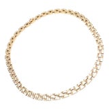 1990s Cartier 3 Row Maillon Panther Yellow Gold Link Necklace For Sale