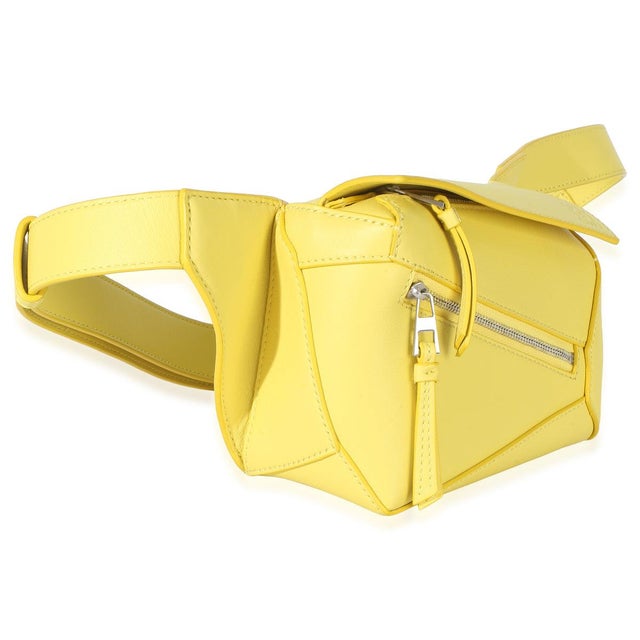 Contemporary Yellow Calfskin Mini Puzzle Edge Bumbag For Sale - Image 3 of 5