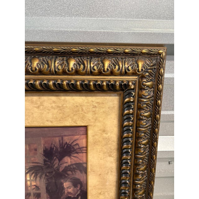 Large Scale Victorian-Era “Dinner Party” Scene Framed Art Print For Sale - Image 4 of 5