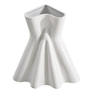 Mid-Century Modern White Glazed Ceramic Umbrella Stand by Enzo Bioli for Il Picchip Italia, 1970s For Sale
