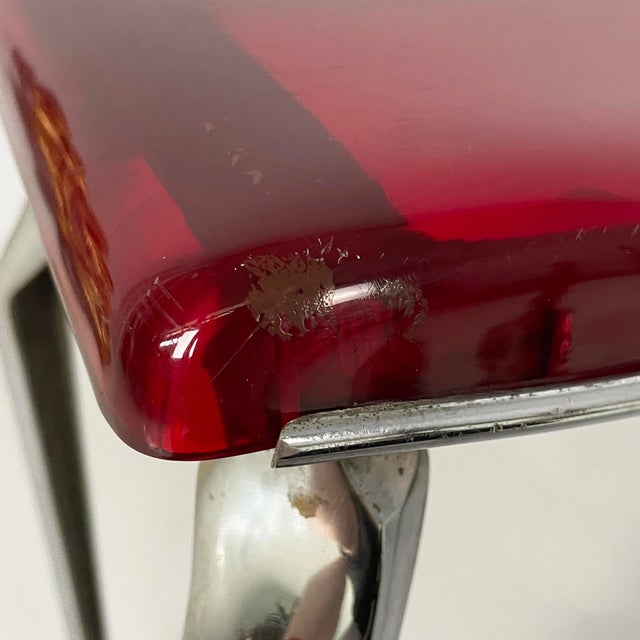 Red Art Deco Italian Bakelite and Metal Stool, 1930s For Sale - Image 8 of 18