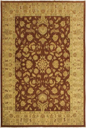 1990s Shabby Chic Kafkaz Brown/Tan Wool Rug -10'1 X 14'0