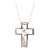 Scattered Diamond Cross Necklace Sterling Silver 0.16ctw Gh 16 18in New For Sale