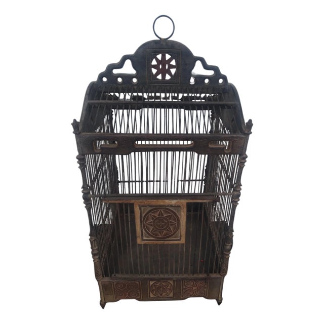 Large Late 20th Century Metal Bird Cage For Sale