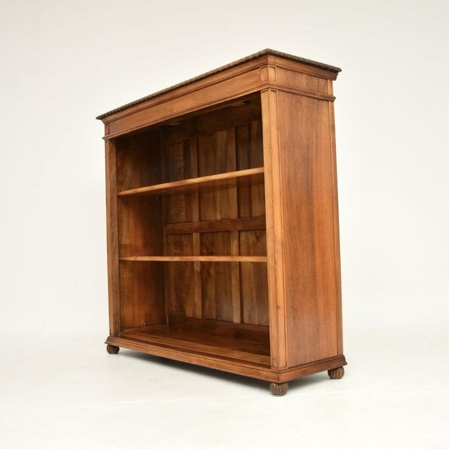 Antique Walnut Open Bookcase, 1920 For Sale - Image 6 of 11