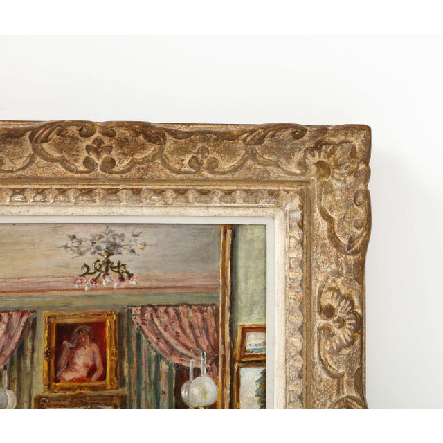 An Oil on Canvas Painting of an Interior For Sale In New York - Image 6 of 13