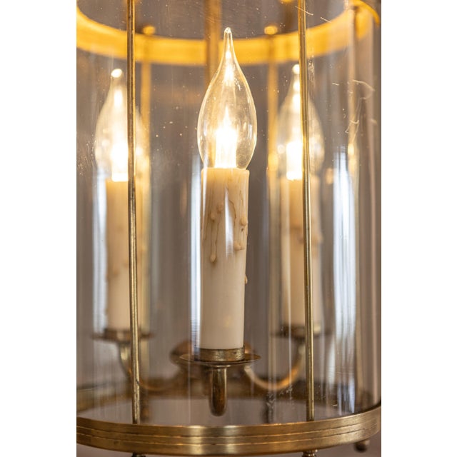 Metal Refined 20th Century French Brass Lantern with Glass Enclosure For Sale - Image 7 of 11