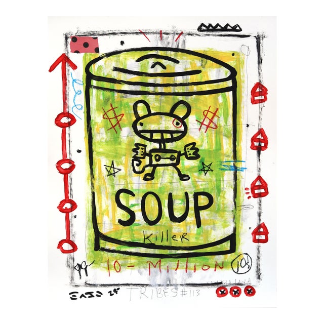 Can O' Chaos - Original Pop Street Art Acrylic Painting on Cardstock by Gary John For Sale