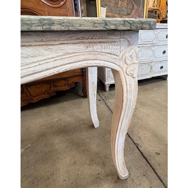 Mid 19th Century 19th Century French Louis XV Style Marble Top Console Table For Sale - Image 5 of 13