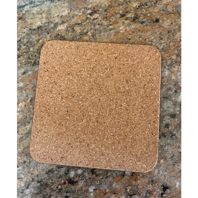 Wood Pimpernel Floral 4 Coasters with Box 5 pcs For Sale - Image 7 of 9