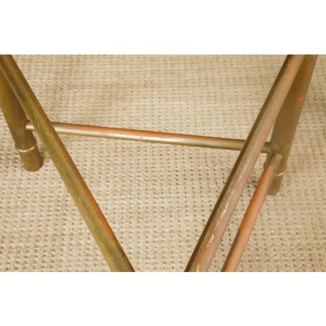 Mastercraft Patinated Brass Faux Bamboo Dining Table / Desk Bases, 1970s For Sale - Image 9 of 16
