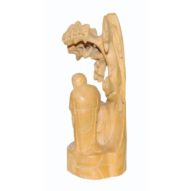 Zen Master Lecture Under Juniper Tree Box Wood Carving Figure N591S For Sale - Image 4 of 6