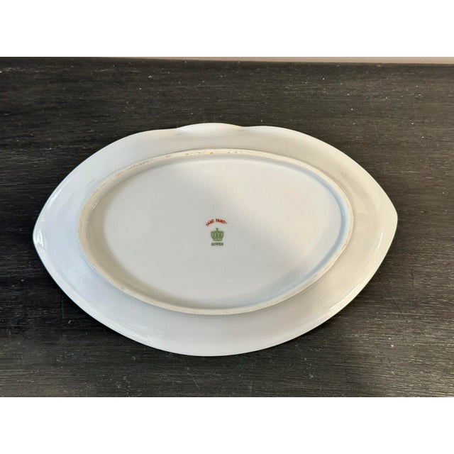 Nippon Vintage Hand Painted Japan Trinket Candy Dish With Gilded Handle For Sale In Dallas - Image 6 of 7