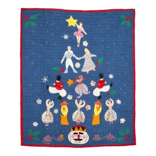 Handmade Nutcracker Ballet Appliqué Quilt Wall Hanging For Sale